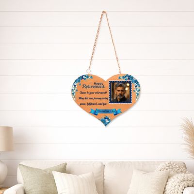 Personalized Happy Retirement Heart-Shaped Wooden Hanging Plaque  New Journey & Retirement Gift For Men & Women  Home Decor Keepsake